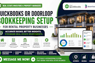 set up quickbooks or doorloop bookkeeping for real estate investor