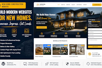 build a new home construction website with before and after photos