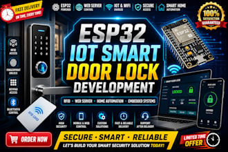 develop esp32 iot smart door lock with rfid, web server and home automation