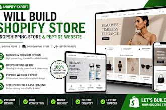 build shopify store design shopify dropshipping store and peptide website design