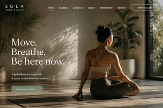 design wix yoga studio website wix pilates website wix wellness coach website