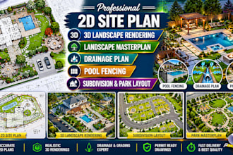 park layout plan 3d site rendering 2d landscape masterplan contract winning plan