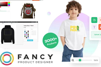 setup or create custom products with fancy product designer plugin
