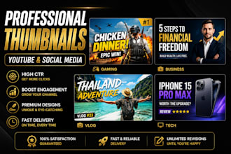 design thumbnail for gaming, vlog  and channel