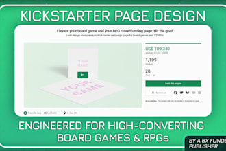 design your premium kickstarter campaign page for board games and ttrpgs