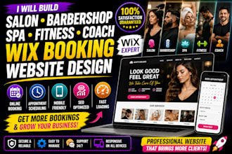 build salon barbershops spas fitness trainers coaches wix booking website design