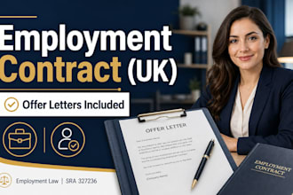 draft a UK employment contract HR policies or offer letter as a UK solicitor