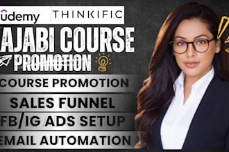 do kajabi online course promotion, udemy course marketing thinkific sales funnel