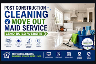 generate post construction cleaning move out maid service lead build website
