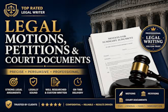 draft legal motions petitions courts complaints lawsuits and legal pleadings