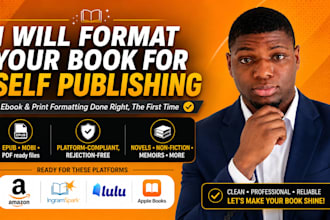 do KDP, ingramspark, apple book formatting book publishing for print and digital