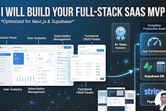 build a custom full stack saas mvp using nextjs and supabase