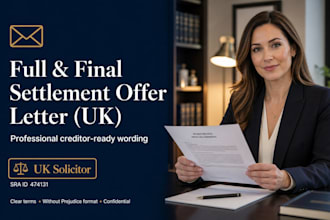 draft a professional UK full and final debt settlement offer