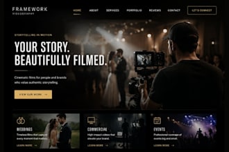 build wix videographer website event videography commercial portfolio website