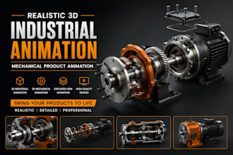 do realistic 3d industrial animation 3d mechanical animation product animation