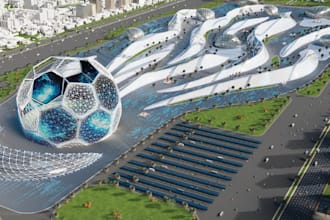 futuristic 3d esport stadium,recreational mall,virtual gaming center,soccer game