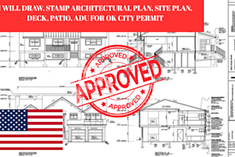 draw, stamp architectural plan, site plan, deck, patio, adu for ok city permit