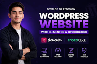 develop or redesign a wordpress website with elementor and crocoblock