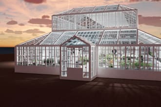create 3d greenhouse and agricultural visualization concepts