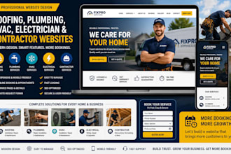 design roofing plumbing hvac electrician contractor  service booking website