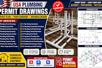 plumbing permit drawings plumbing layout plan plumbing riser diagram usa