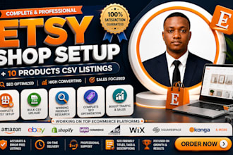 setup etsy shop products listing, bulk csv upload, shopify etsy seo optimization