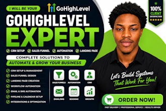 provide complete gohighlevel CRM, automations, email campaigns and funnel setup