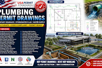 do plumbing permit drawings sanitary drainage stormwater plan USA