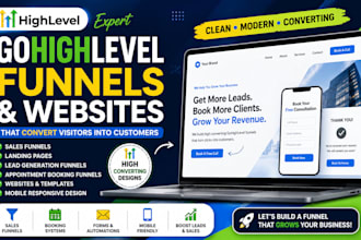 build gohighlevel funnels, landing pages, and websites
