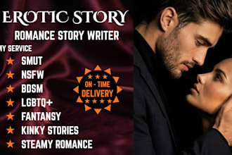 write professional erotic romance, steamy and sensual stories