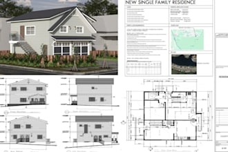 do architectural 2d floor plan, elevation, site plan, city permit in autocad