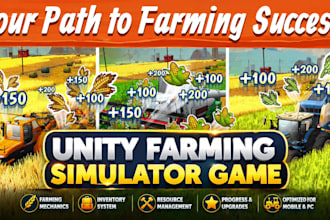 develop a unity farming simulator game, mobile idle rpg game, inventory system
