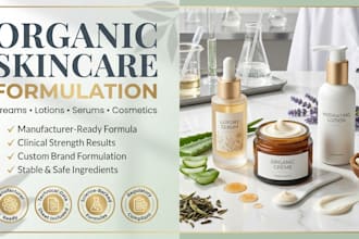 formulate organic skincare products, creams, lotions, and serums for your brand