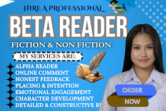 beta read nonfiction, manuscript critique novel story with reader insight