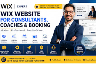 build wix website for consultants, coaching, and booking systems