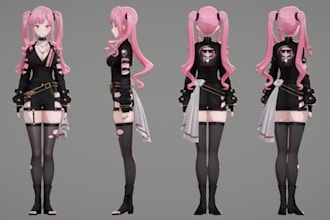 do character design art live2d vtuber vtuber model vtuber art 2dlive rigging