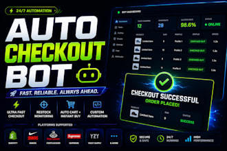 build ecommerce website checkout bot, monitoring bot, lazada auto checkout bot