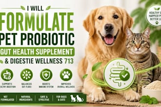 formulate pet probiotic gut health supplement and digestie wellness