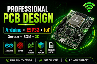 design arduino, esp32, iot and custom pcb projects