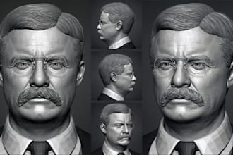 realistic 3d head model from photo zbrush sculpt for 3d printing face likeness