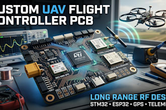 design custom uav flight controller pcb with long range rf antenna capturing