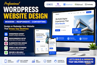 design or redesign a professional wordpress website on hostinger, godaddy, ionos