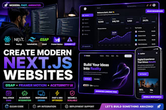 create nextjs website with aceternity UI, tailwindcss, gsap and framer motion