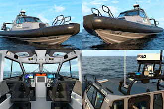 model 3d yacht, boat and ship in blender, sketchup or solidworks and 3d printing