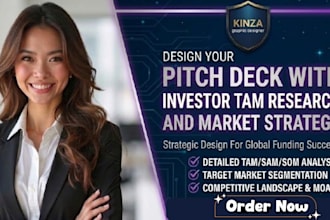 design your pitch deck with investor tam research and market strategy