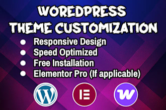 create your wordpress website launch and  theme customization