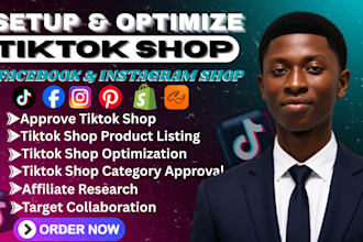 setup tiktok shop, tik tok dropshipping, facebook shop and instagram shop