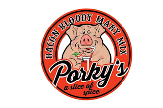 make bloody mary mix drink logo for a bottle label company