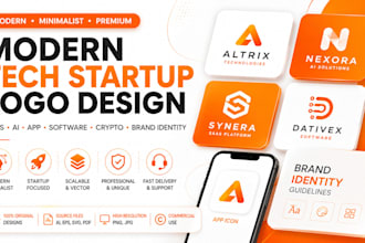 design modern minimalist tech startup saas ai logo design