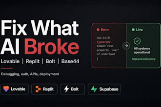 fix, debug and deploy your lovable, replit, base44 or bolt app